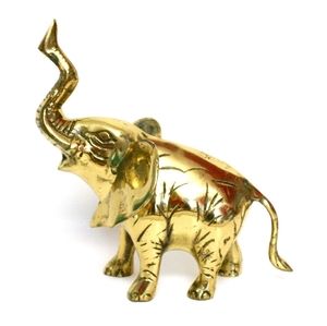 Large Vintage Brass Elephant Figurine